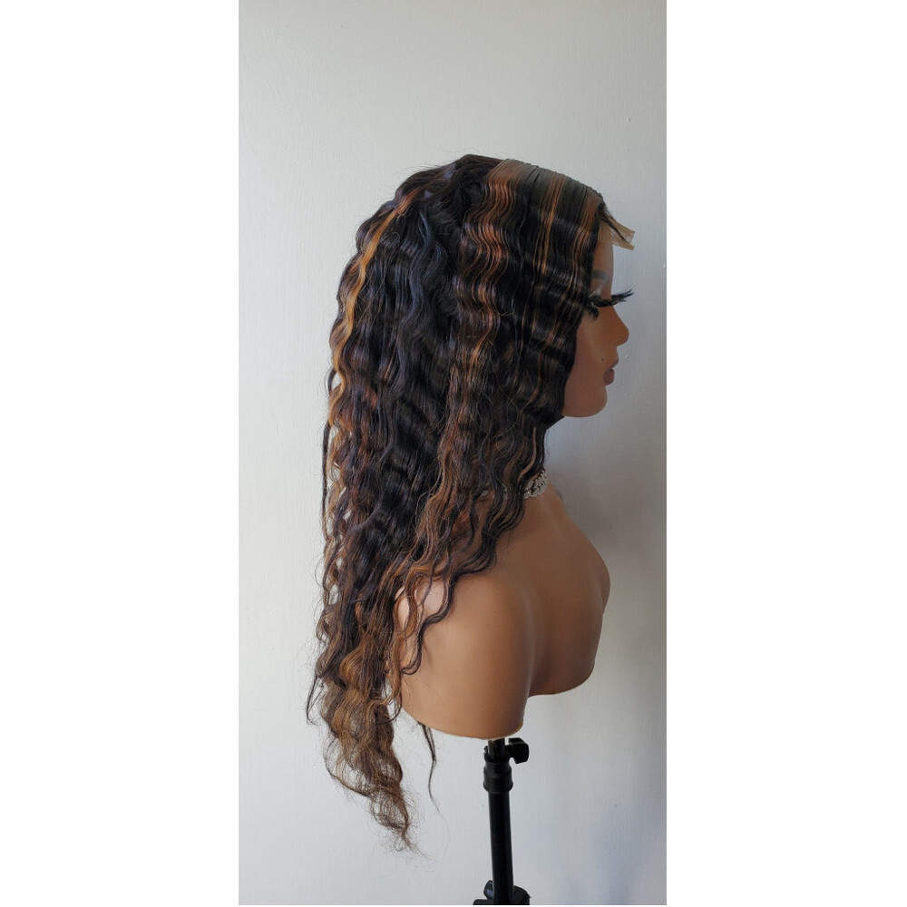 100% virgin human hair  highlighted closure wig - Picture 5 of 11